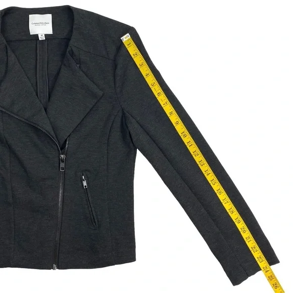 Catherine Malandrino Runway Style Women’s Charcoal Shanfa Moto Jacket EUC Size M - Picture 12 of 14
